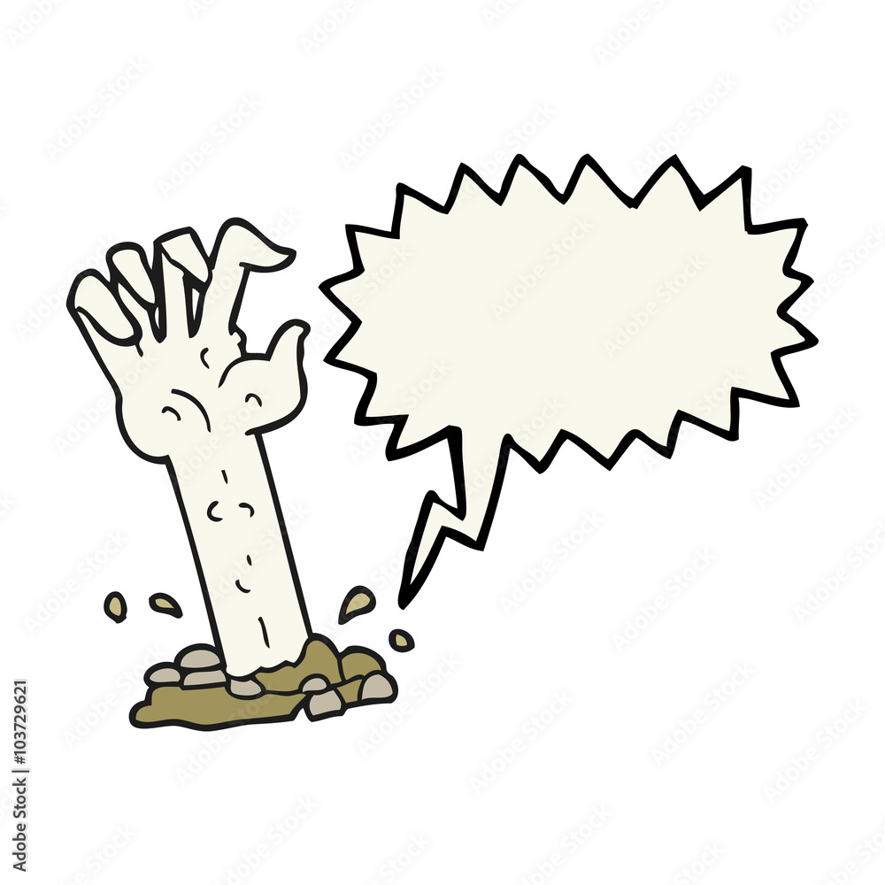 speech bubble cartoon zombie hand rising from ground speech bubble cartoon zombie hand rising from ground
