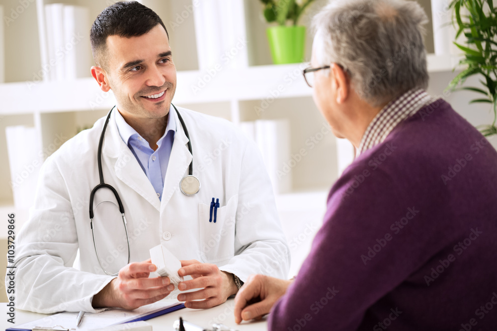 Doctor consulting patient with medicine drugs Doctor consulting patient with medicine drugs