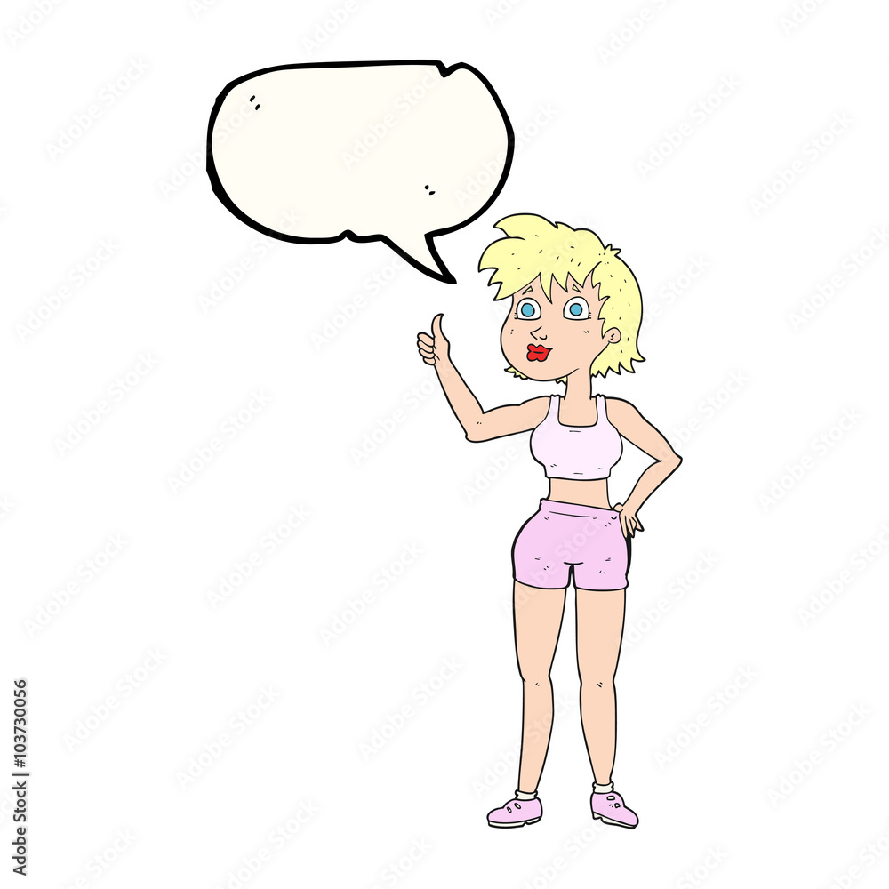 speech bubble cartoon happy gym woman speech bubble cartoon happy gym woman