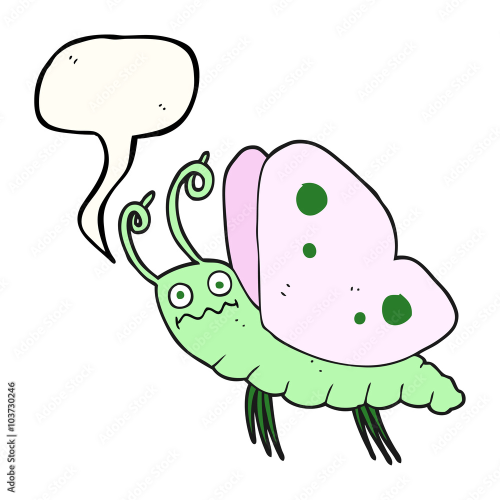 speech bubble cartoon funny butterfly