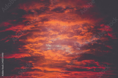Sunset Clouds Background Retro