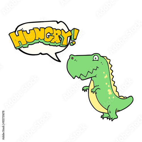 speech bubble cartoon hungry dinosaur