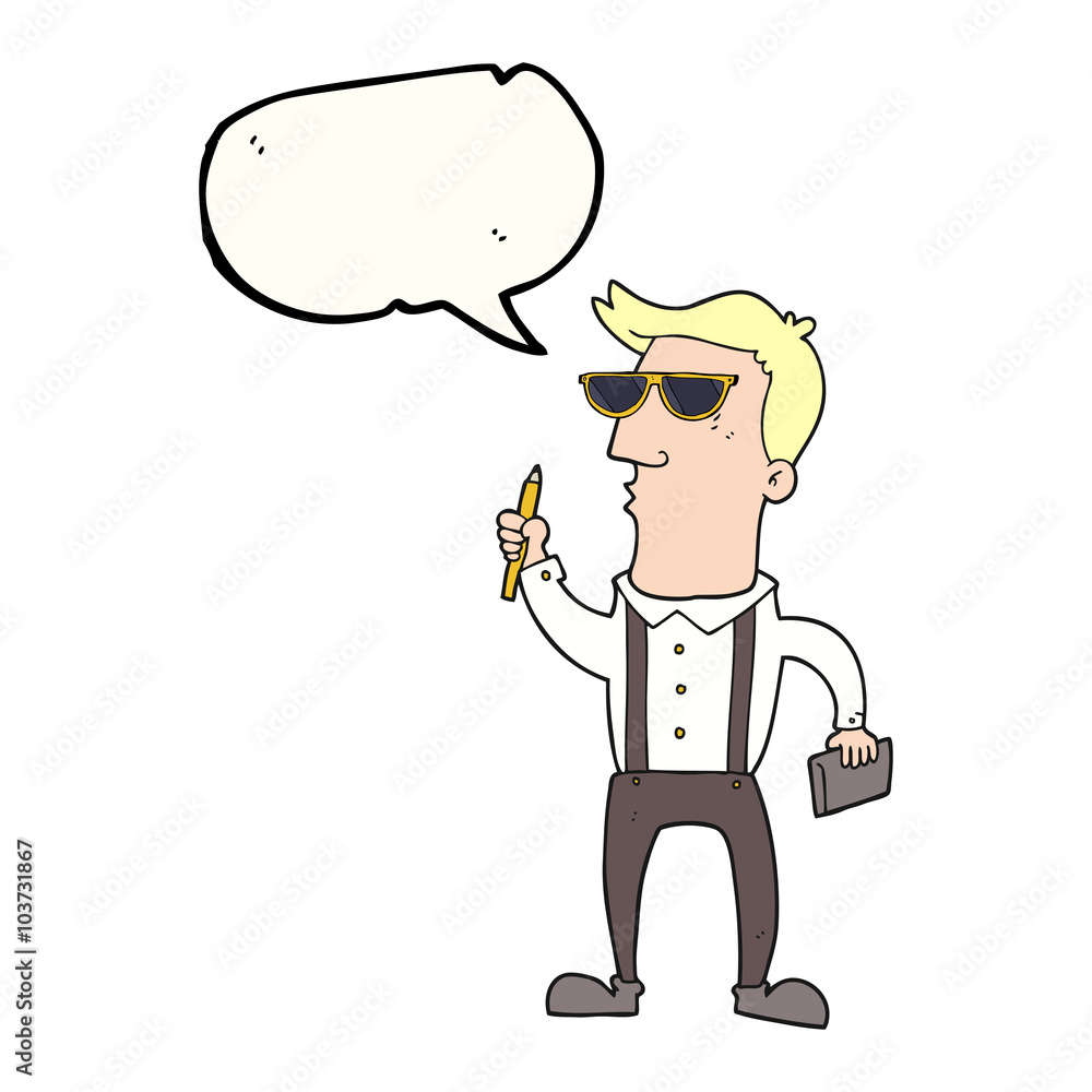 speech bubble cartoon man with notebook speech bubble cartoon man with notebook