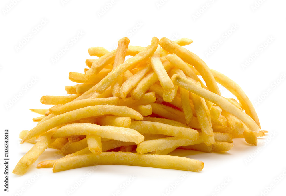 potato fry on white isolated background potato fry on white isolated background