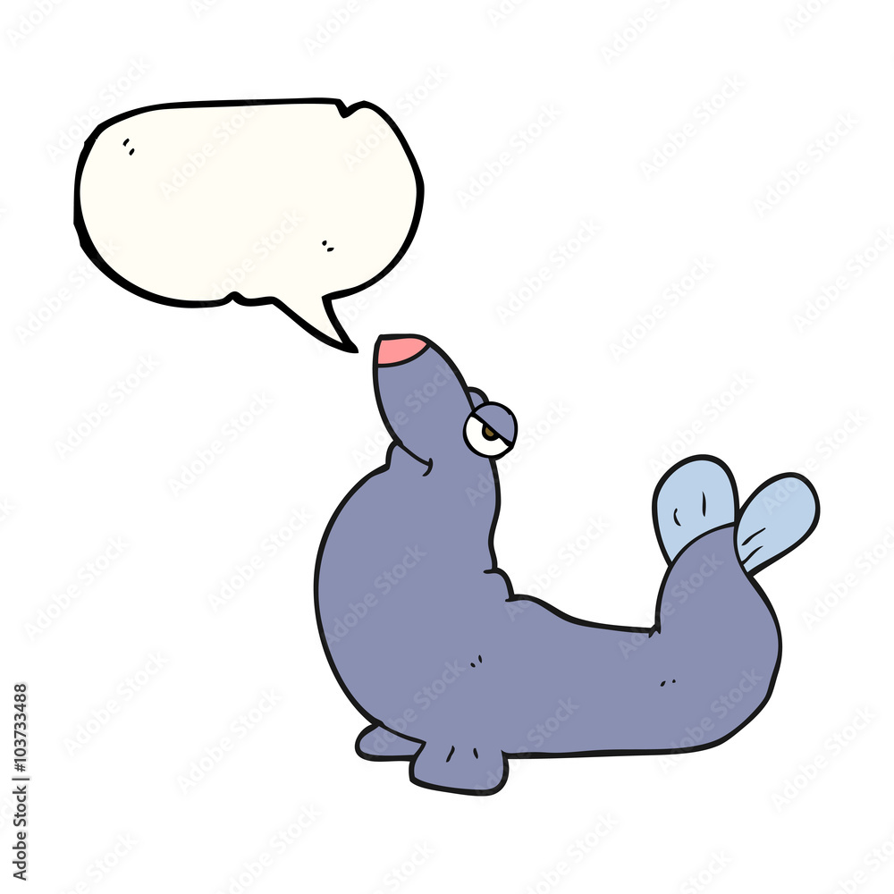 speech bubble cartoon proud seal speech bubble cartoon proud seal