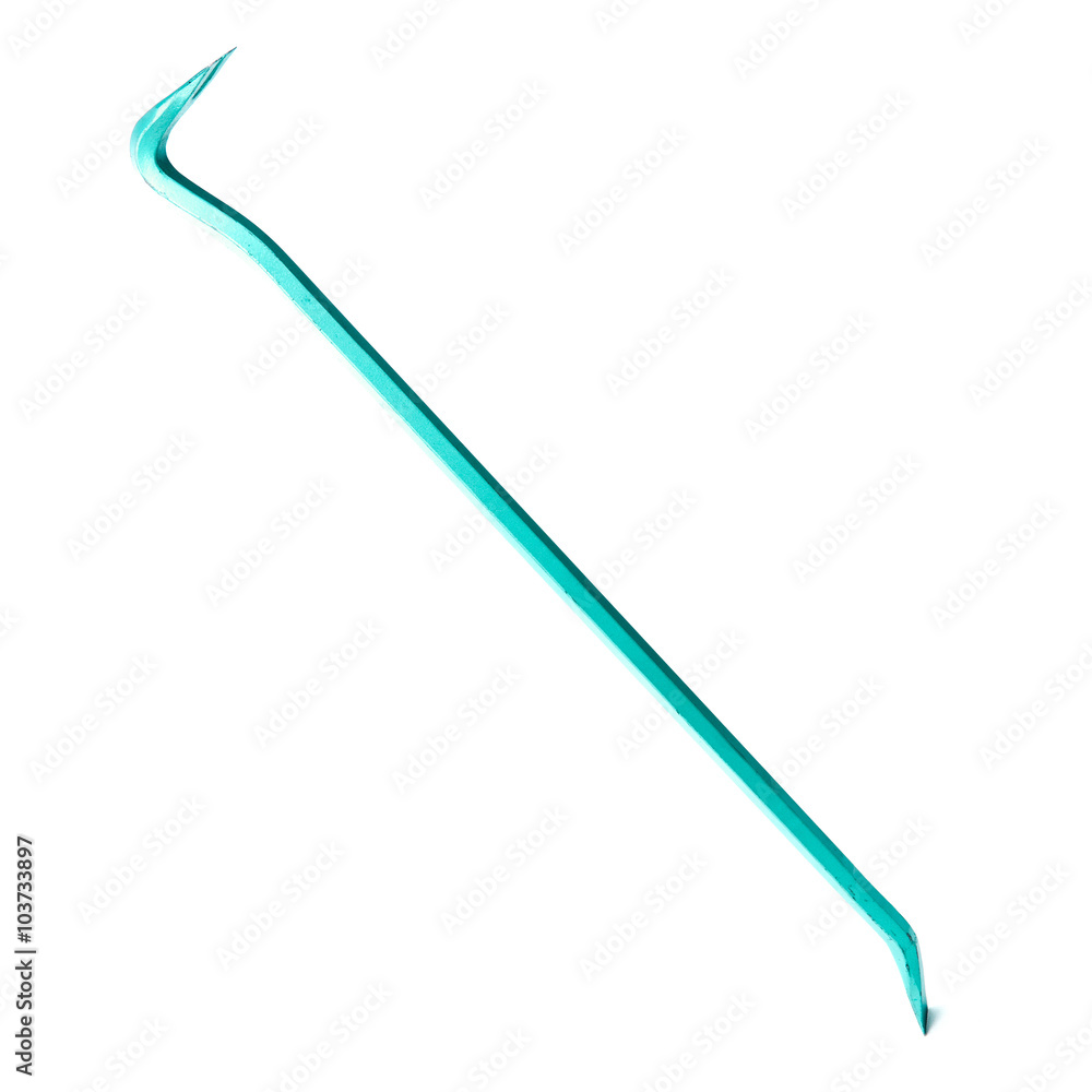 metal blue crowbar isolated on white metal blue crowbar isolated on white