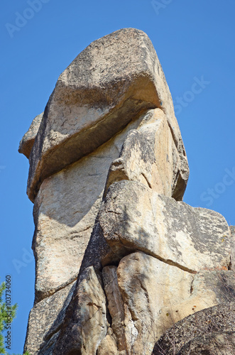 The Idol Rock - Stone guards of Olkhinsky plateau. Rocky outcrops formed by the weathering of rocks photo