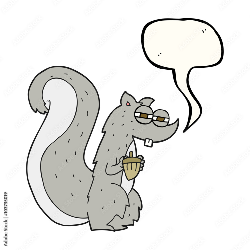 speech bubble cartoon squirrel with nut speech bubble cartoon squirrel with nut