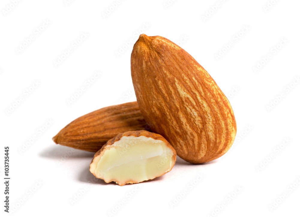 group of almonds isolated on white group of almonds isolated on white