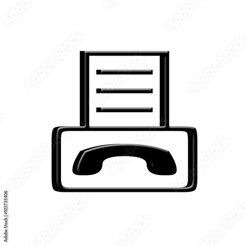 fax machine on white background.