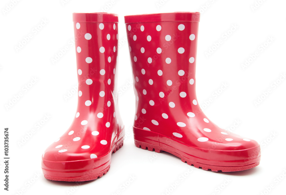 red boots on white red boots on white