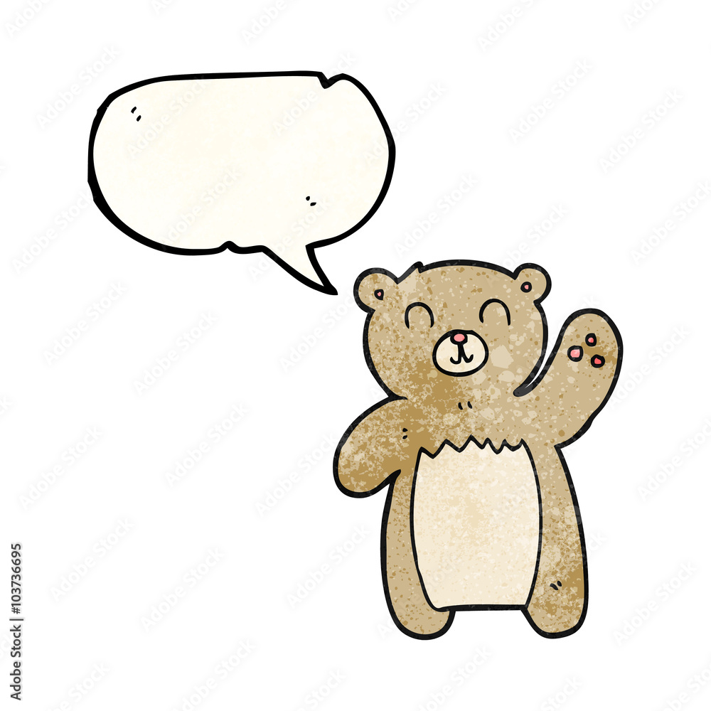 speech bubble textured cartoon teddy bear speech bubble textured cartoon teddy bear
