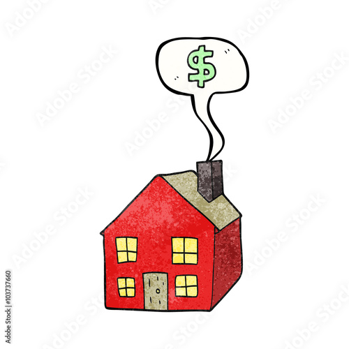 speech bubble textured cartoon housing market