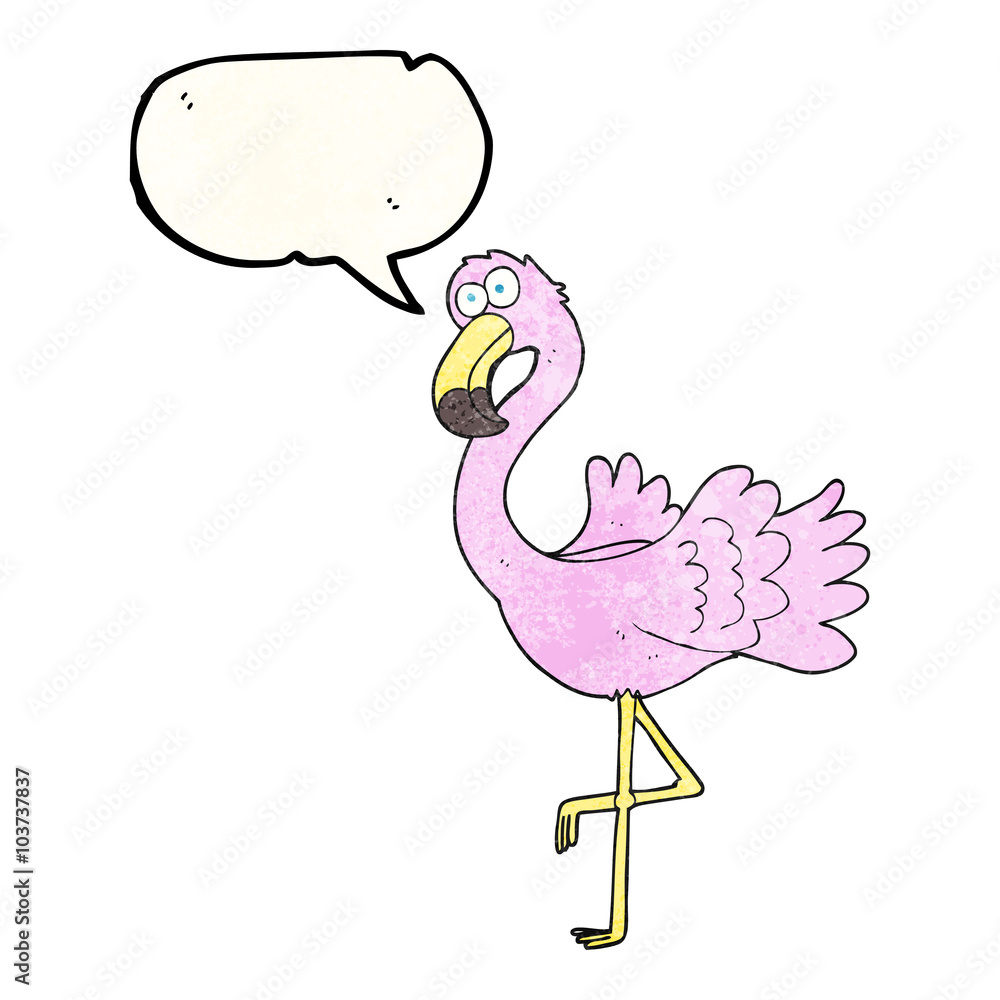 speech bubble textured cartoon flamingo speech bubble textured cartoon flamingo