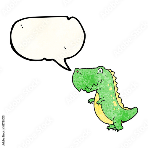 speech bubble textured cartoon dinosaur