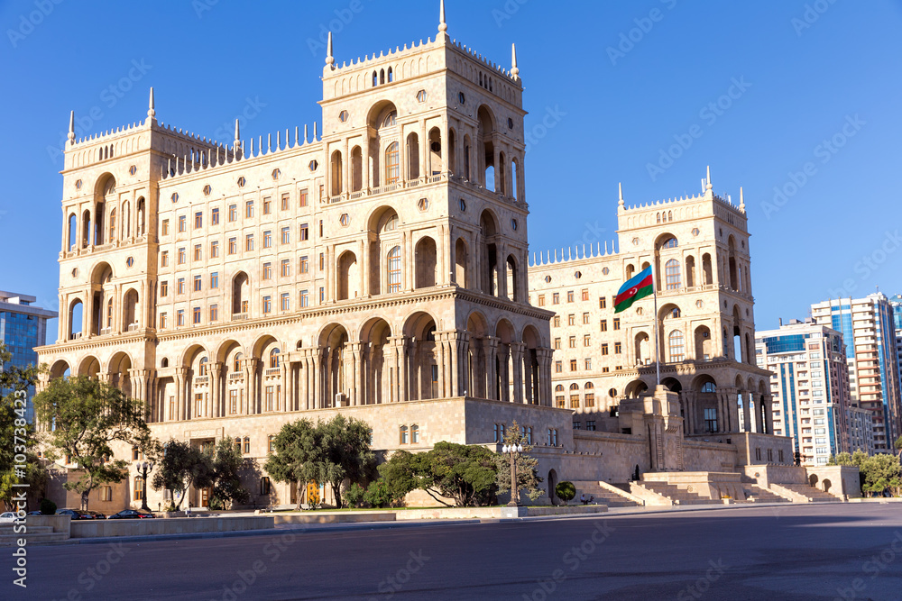 The Government house of Azerbaijan in Baku, Azerbaijan.