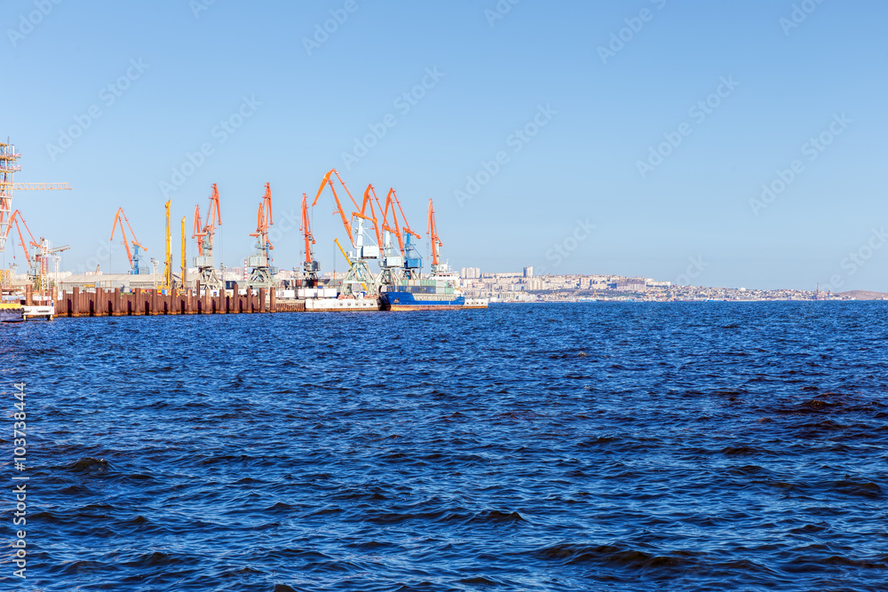 Sea trading port. Baku. The Republic of Azerbaijan