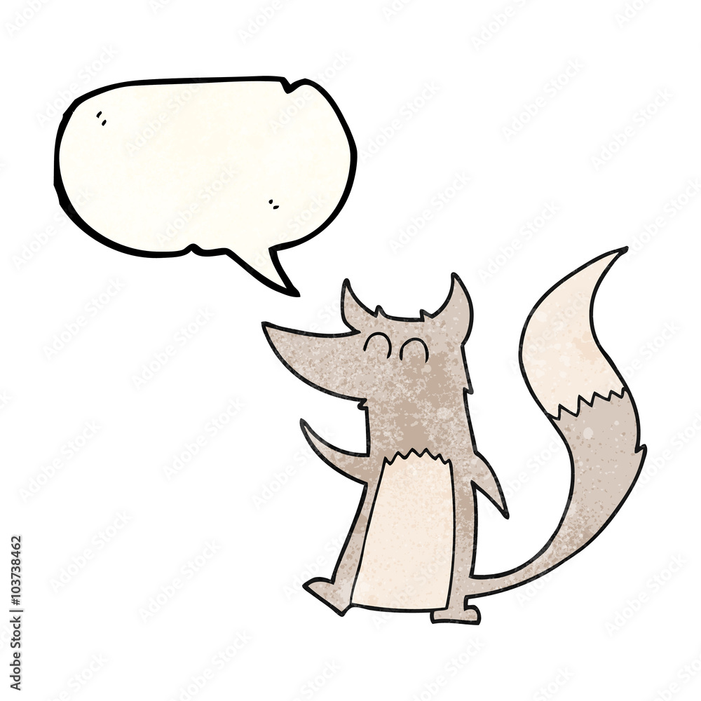 speech bubble textured cartoon little wolf speech bubble textured cartoon little wolf