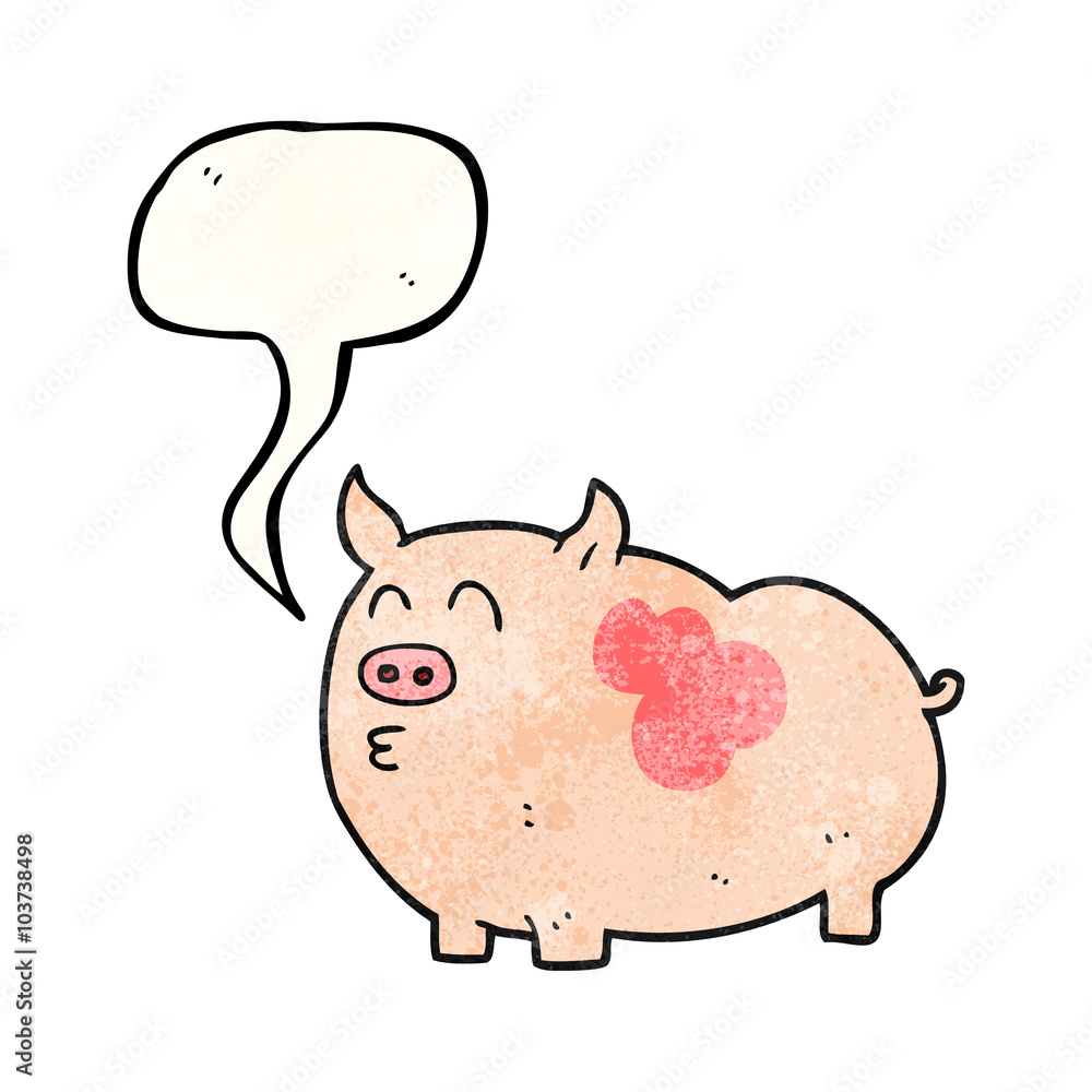 speech bubble textured cartoon pig speech bubble textured cartoon pig