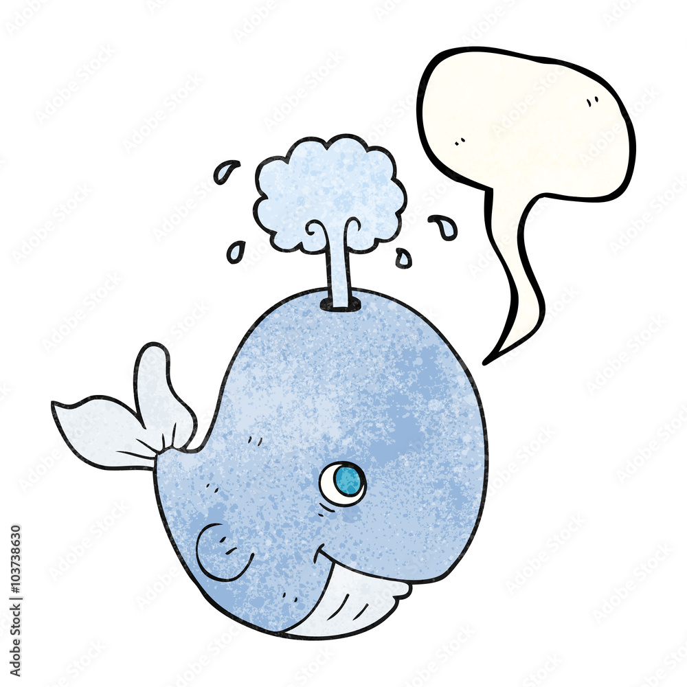 speech bubble textured cartoon whale spouting water speech bubble textured cartoon whale spouting water