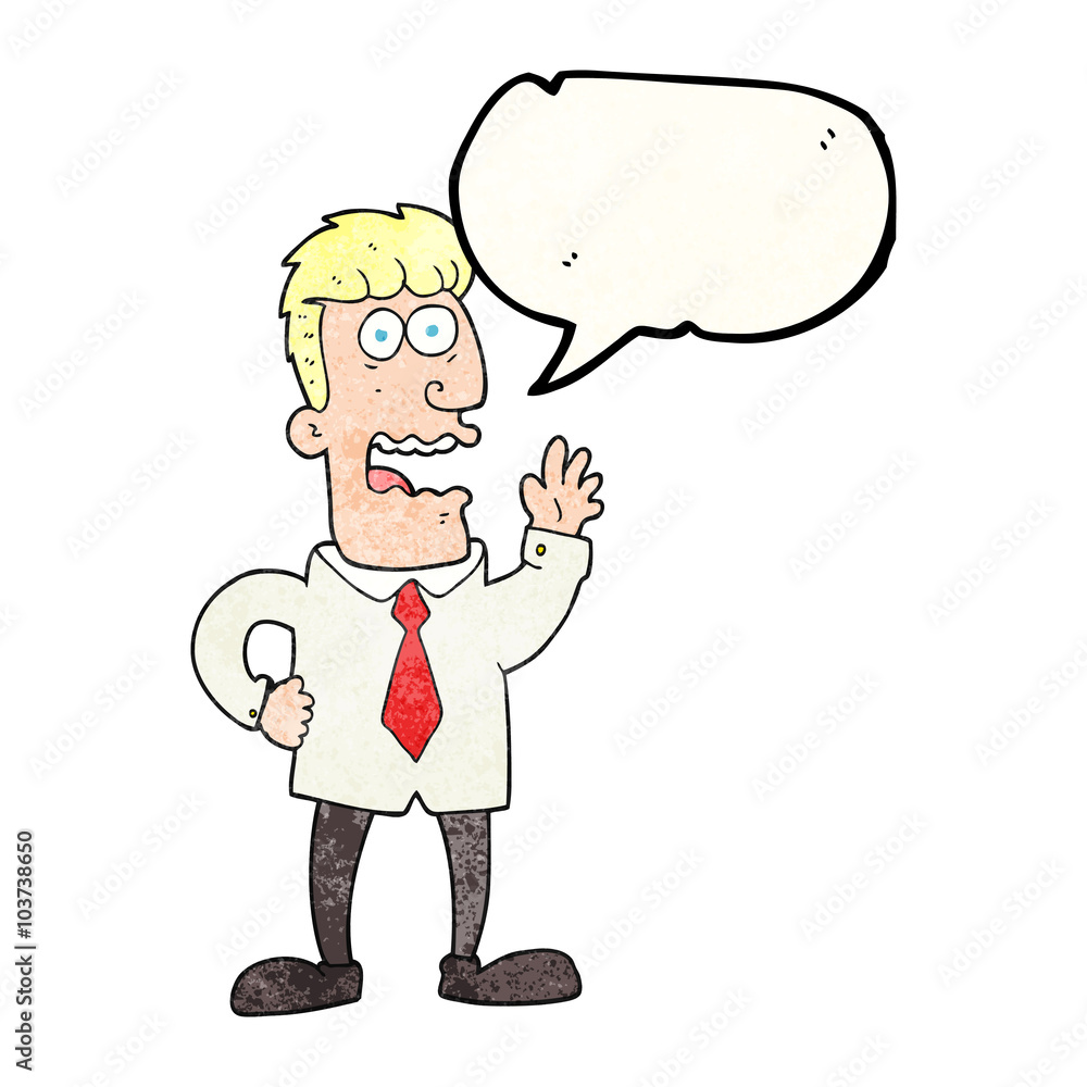 speech bubble textured cartoon businessman speech bubble textured cartoon businessman