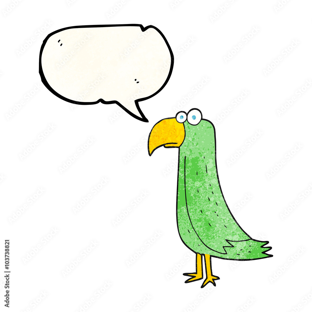 speech bubble textured cartoon parrot speech bubble textured cartoon parrot