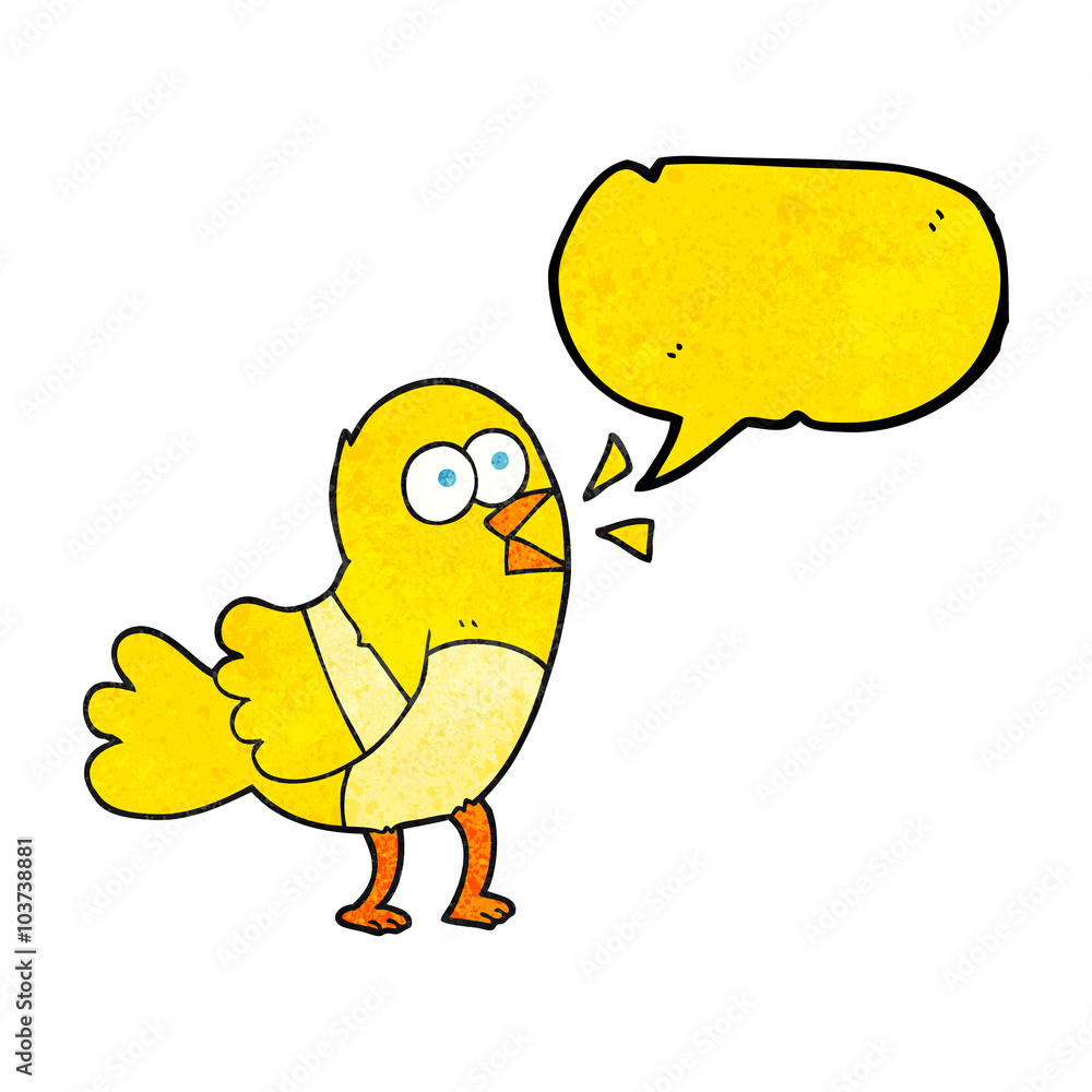 speech bubble textured cartoon bird speech bubble textured cartoon bird