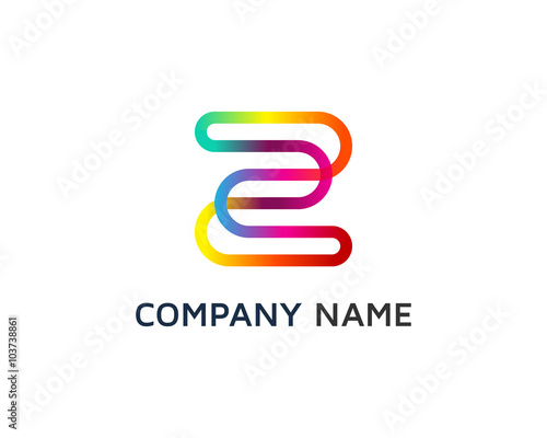 Letter Z Colorful Line Logo Design Template