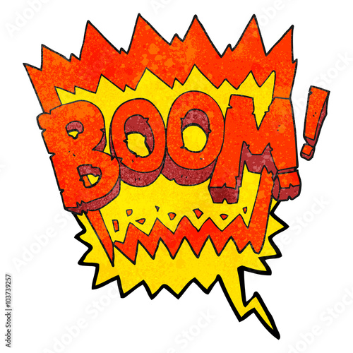 speech bubble textured cartoon boom symbol