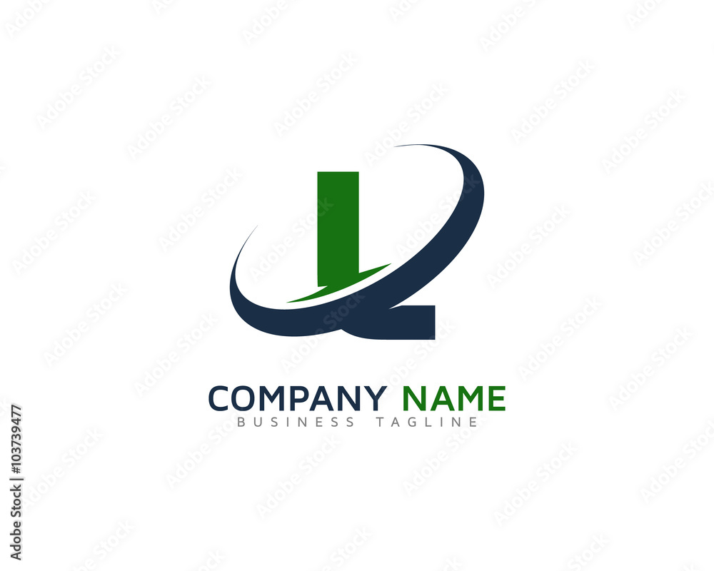 Letter L Swoosh Ring Logo Design Template Stock Vector | Adobe Stock