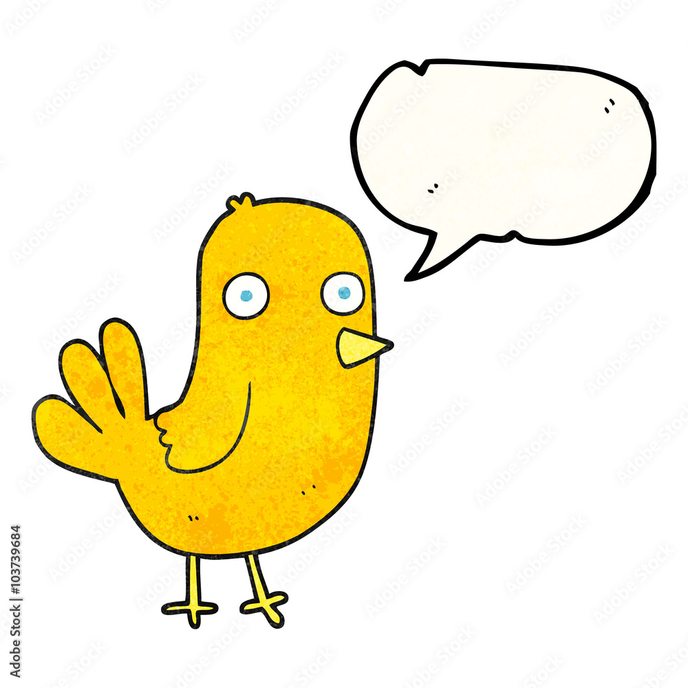 speech bubble textured cartoon bird speech bubble textured cartoon bird