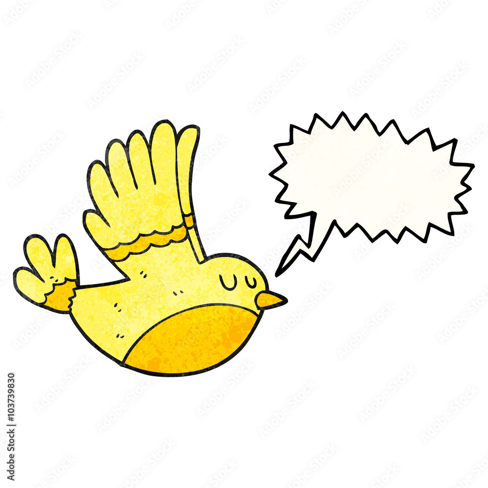 speech bubble textured cartoon flying bird speech bubble textured cartoon flying bird