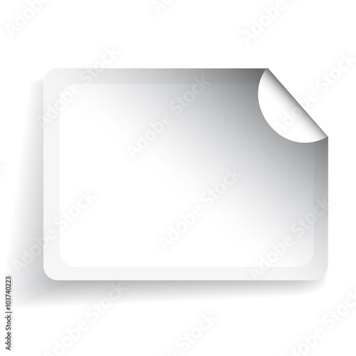 Blank sticker vector white