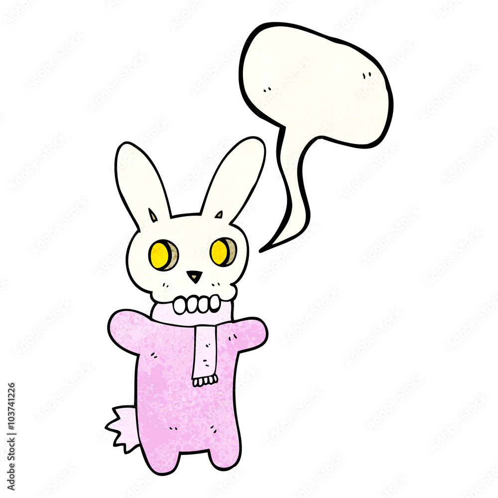 speech bubble textured cartoon spooky skull rabbit speech bubble textured cartoon spooky skull rabbit
