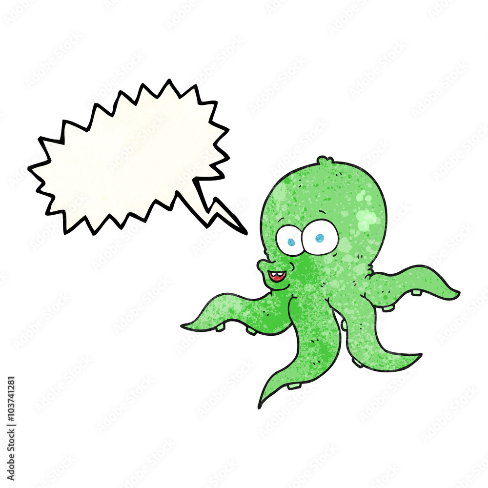 speech bubble textured cartoon octopus speech bubble textured cartoon octopus