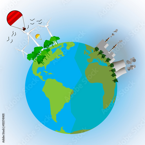 Earth Pollution and eco land, future