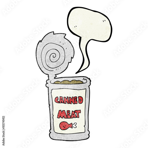 speech bubble textured cartoon canned meat