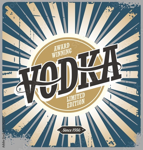 Vodka vintage tin sign