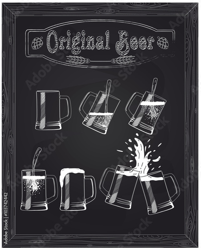 beautiful five cups of beer