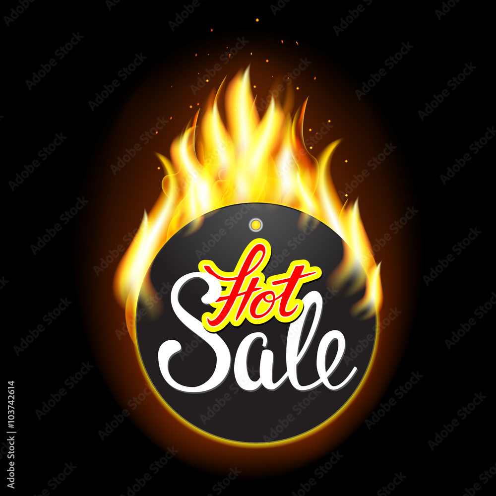 Fire label with original lettering Hot Fire label with original lettering Hot