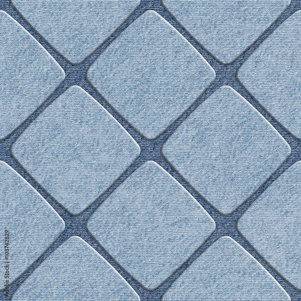 Fototapeta premium Decorative tile pattern - blue jeans texture - seamless background