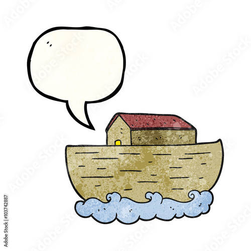speech bubble textured cartoon noah's ark