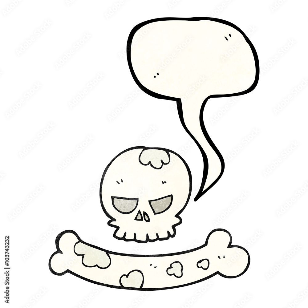 speech bubble textured cartoon skull and bone symbol speech bubble textured cartoon skull and bone symbol