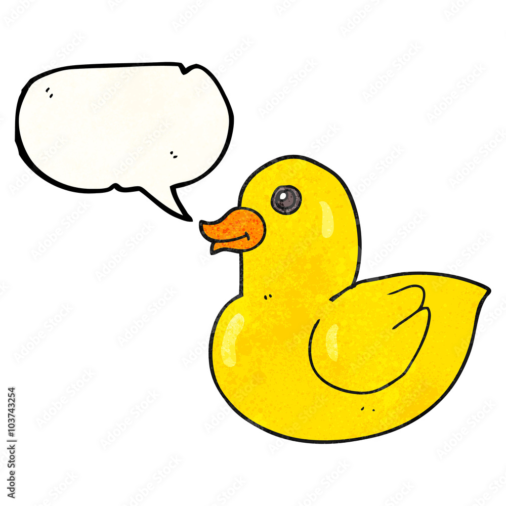 speech bubble textured cartoon rubber duck speech bubble textured cartoon rubber duck