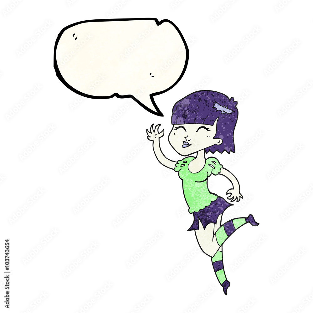 speech bubble textured cartoon vampire girl speech bubble textured cartoon vampire girl