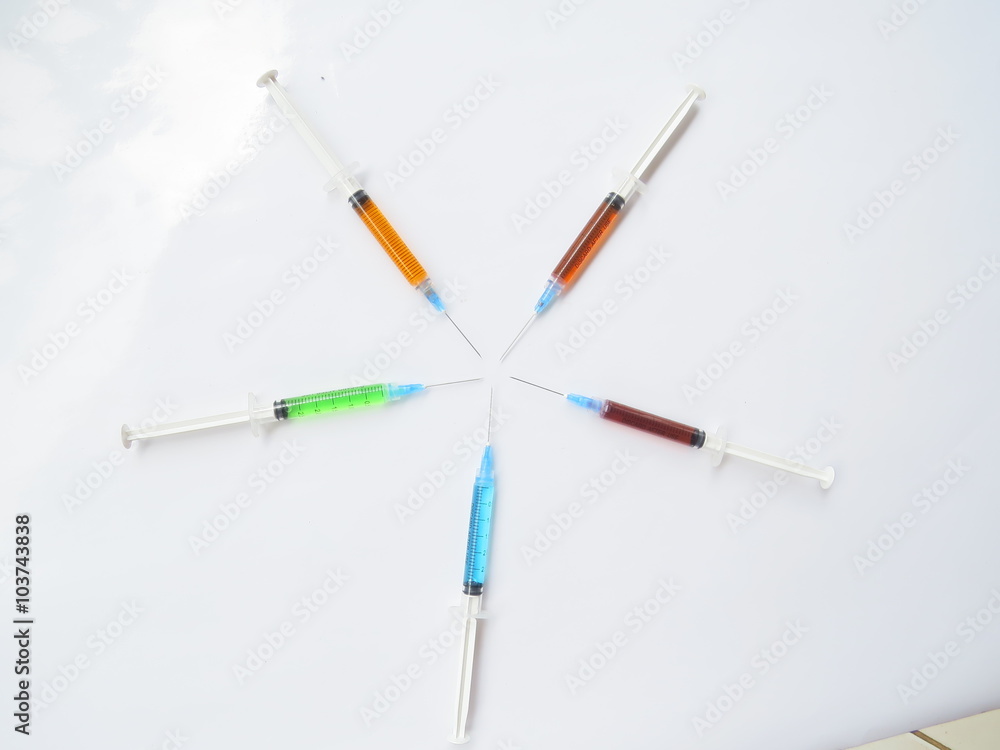 Fototapeta premium Colorful Medical Syringes