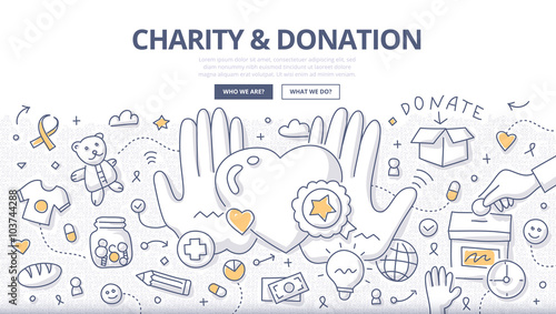 Charity & Donation Doodle Concept