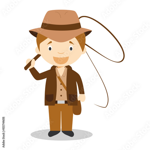 Cute cartoon vector illustration of an Adventurer