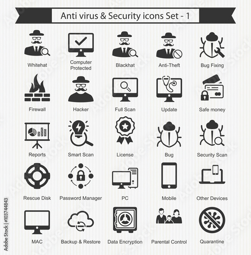 Anti virus & Security icons - Set 1
