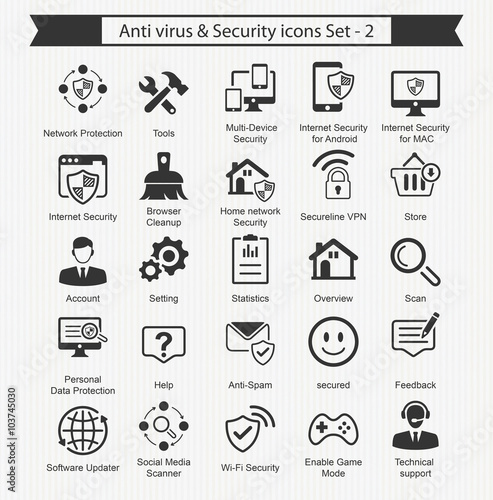 Anti virus   Security icons - Set 2